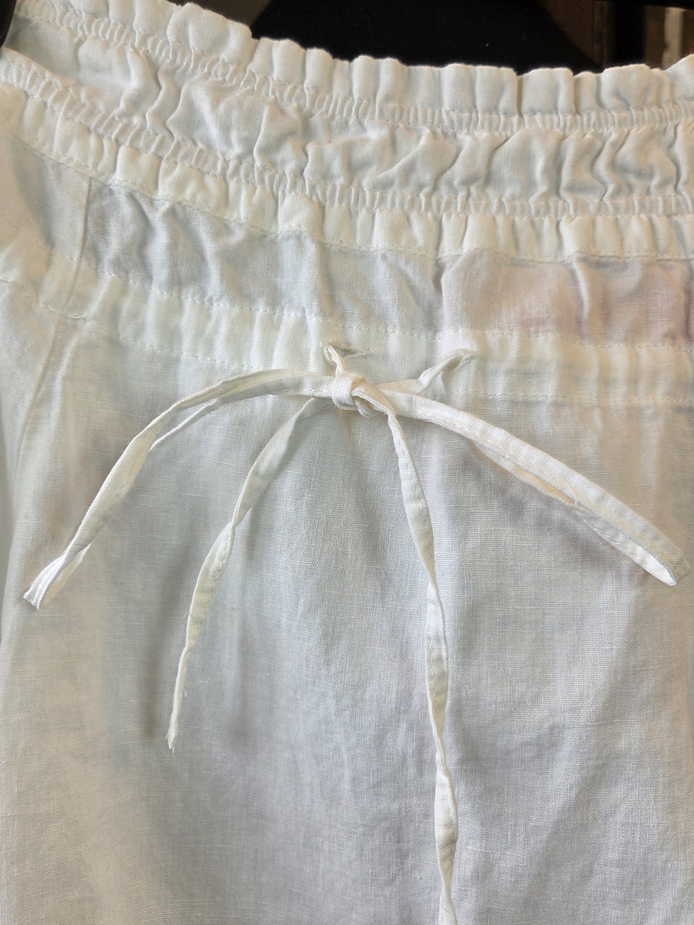 Joe Fresh White Drawstring A-Line Linen Blend Mini Skirt Size Med - Picture 4 of 6